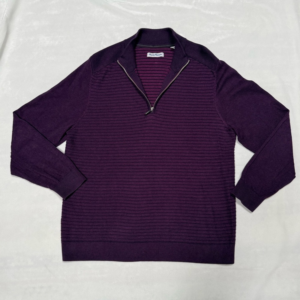 Men's Purple Tommy Bahama Seaport half zip Sweater